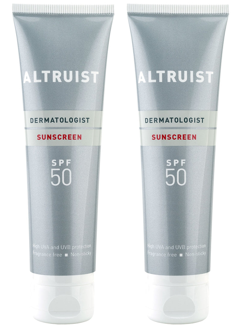 ALTRUIST. Dermatologist Sunscreen SPF 50 – Superior 5-star UVA protection by Dr Andrew Birnie, suitable for sensitive skin - 2 x 100 ml 100 ml (Pack of 2) Sun Cream - NewNest Australia