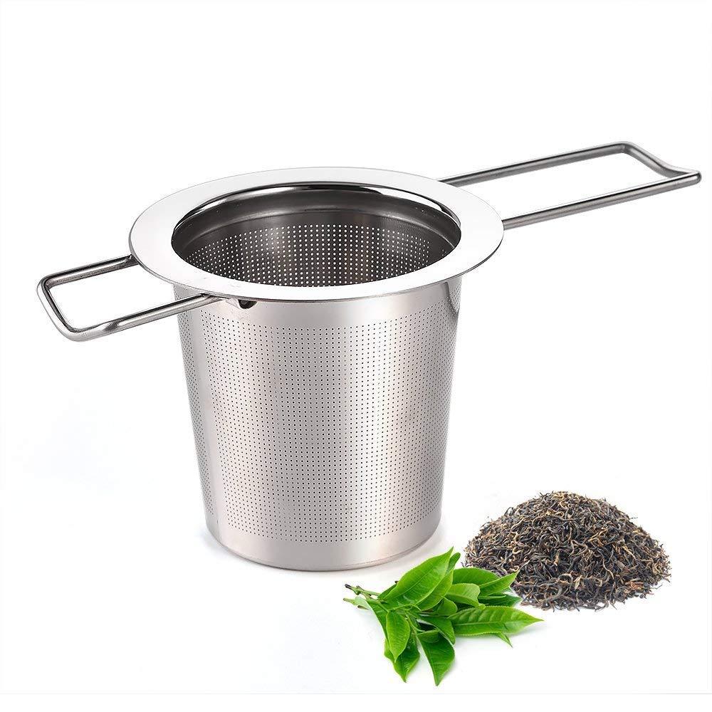 Tea Infuser, AUSTOR Tea Infuser Stainless Steel Tea Strainer Steeper Filter with Folding Handle for Loose Leaf Grain Tea Cups, Mugs, and Pots - NewNest Australia