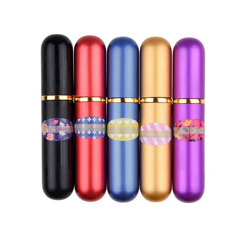 Kare & Kind Inhaler Tubes- Aluminum and Glass - For DIY Essential Oil Aromatherapy Use - Refillable - 5 elegant inhaler tubes, 25 wicks, 1 opening tool, 78 writable stickers, 2 mini droppers - NewNest Australia