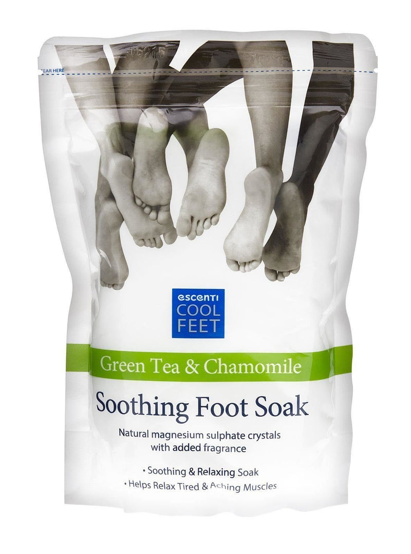 THREE PACKS of Escenti Cool Feet Green Tea & Chamomile Soothing Foot Soak Bath Crystals 450g - NewNest Australia