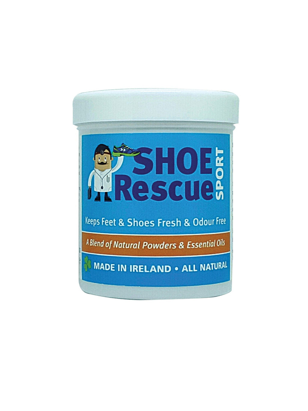 Foot and shoe powder 100g - Odour remover and eliminator - Developed by a registered podiatrist Shoe Rescue is a 100% natural deodorant remedy to eliminate smelly shoes and feet - Keeps feet fresh - NewNest Australia