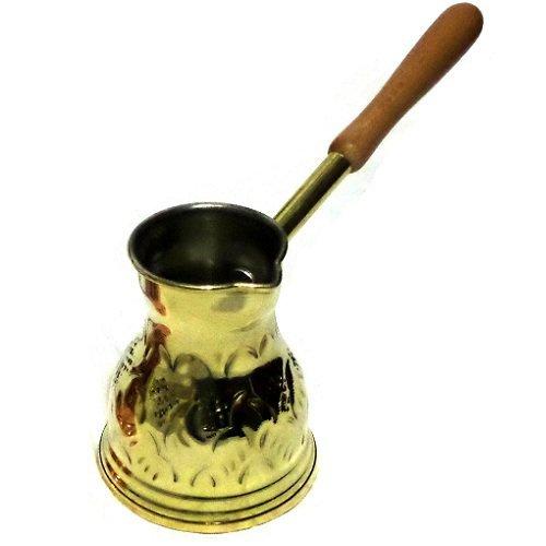 Greek Briki (Ibrik) - Coffee Pot, Brass, Wooden Handle, 200ml - NewNest Australia