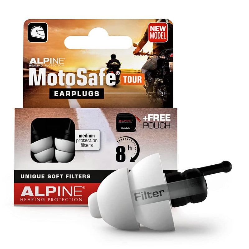 Alpine MotoSafe Tour Ear Plugs - Prevents Hearing Damage While Motorcycling - Traffic Still Audible - Comfortable Hypoallergenic Material - Reusable Earplugs - NewNest Australia