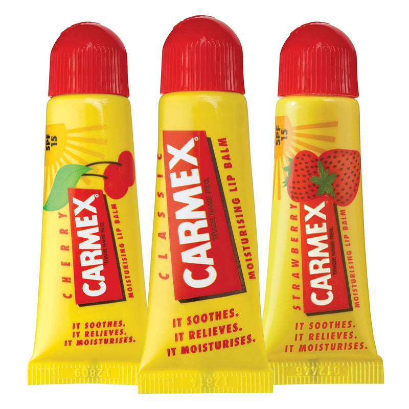 Carmex Lip Balm Tube Pack of 3 (Classic, Cherry & Strawberry) - NewNest Australia