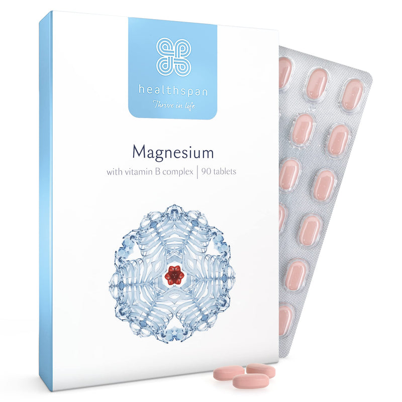 Healthspan Magnesium 375mg (90 Tablets) | Added Vitamin C & Vitamin B Complex | Promotes Immune Health | Support Your Bones, Teeth, Muscles & Nervous System | Vegan - NewNest Australia