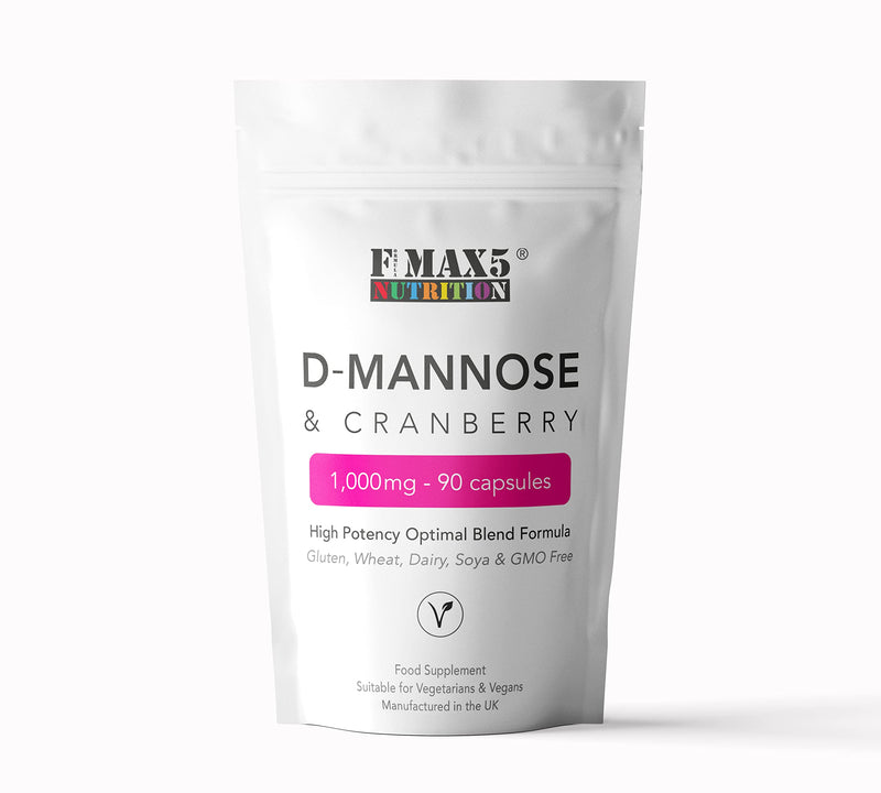D-Mannose & Cranberry Capsules 1,000mg - 90 Capsules - Urinary Tract & Bladder Support - High Strength Blend - Allergen Free - Not Mannose Tablets or Powder - Made in the UK - NewNest Australia