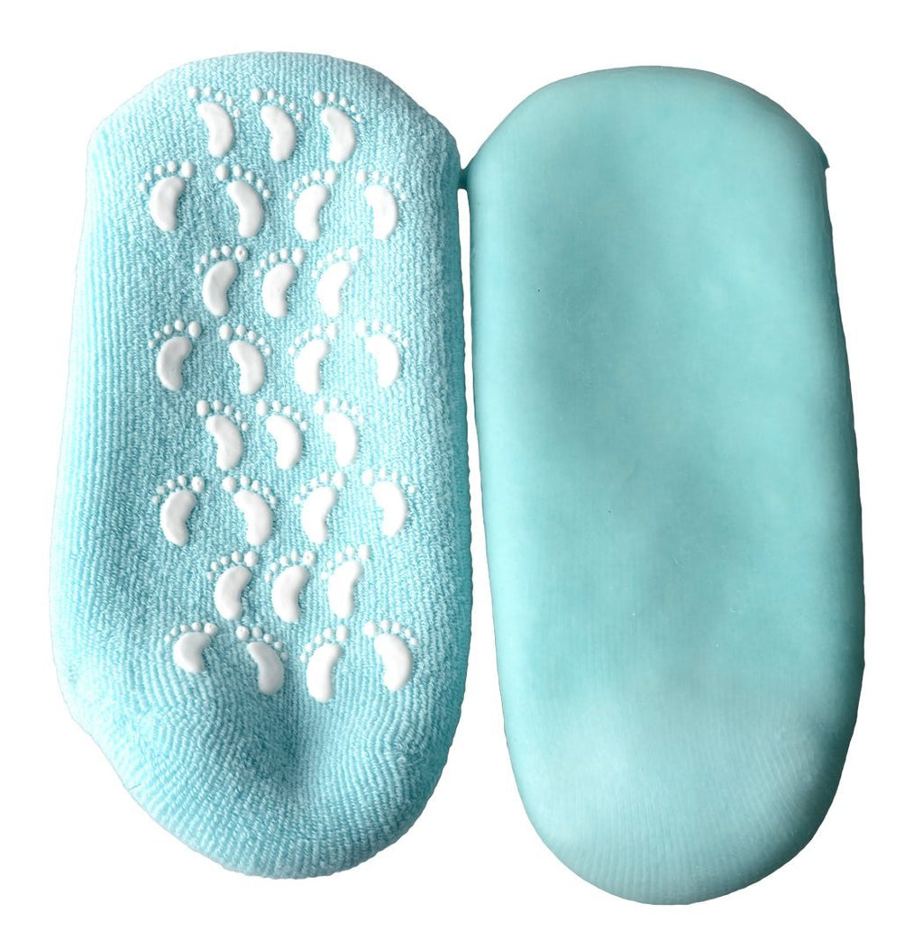 Xiaoyu Spa Gel Socks for Soften Cracked Skin Moisturising Feet Care Exfoliating Dry Heel Booties Pedicure - Cyan Blue - NewNest Australia