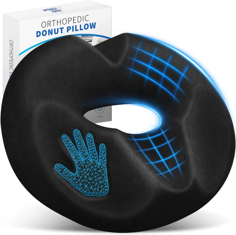 𝐓𝐇𝐄 𝐖𝐈𝐍𝐍𝐄𝐑 𝟐𝟎𝟐𝟐* Donut Cushion - Memory Foam Donut Pillow for Pressure Relief -- Doughnut Cushion, Coccyx Cushion, Piles Cushion, Ring Cushion, Sciatica, Tailbone Pain Relief, Seat Pad - NewNest Australia