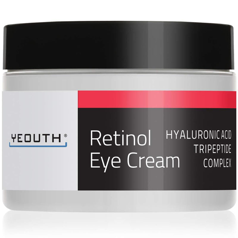 Retinol Eye Cream 2.5% from YEOUTH Boosted w/Retinol, Hyaluronic Acid, Caffeine, Green Tea, Anti Wrinkle, Anti Aging, Firm Skin, Even Skin Tone, Moisturize and Hydrate (1oz) 28.3 g (Pack of 1) - NewNest Australia