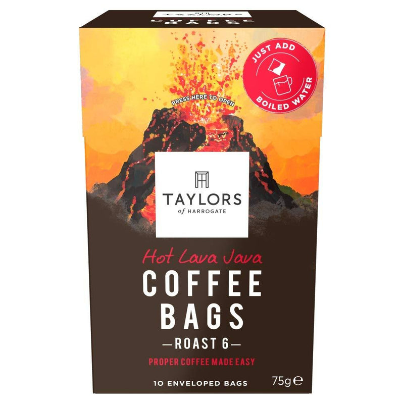 Taylors of Harrogate Hot Lava Java Coffee Bags (10 Enveloped Bags Per Pack x 3 Packs = 30 Coffee Bags) - NewNest Australia