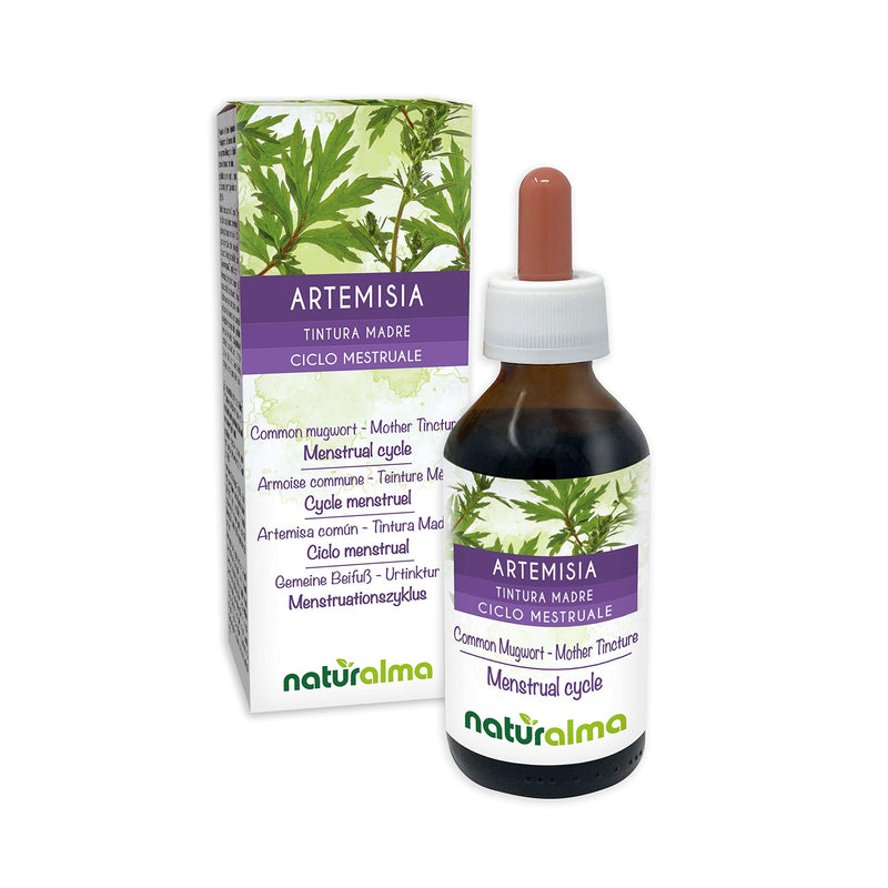 Common Mugwort (Artemisia vulgaris) herb with Flowers Alcohol-Free Mother Tincture Naturalma | Liquid Extract Drops 100 ml | Food Supplement | Vegan 100 ml (Pack of 1) - NewNest Australia
