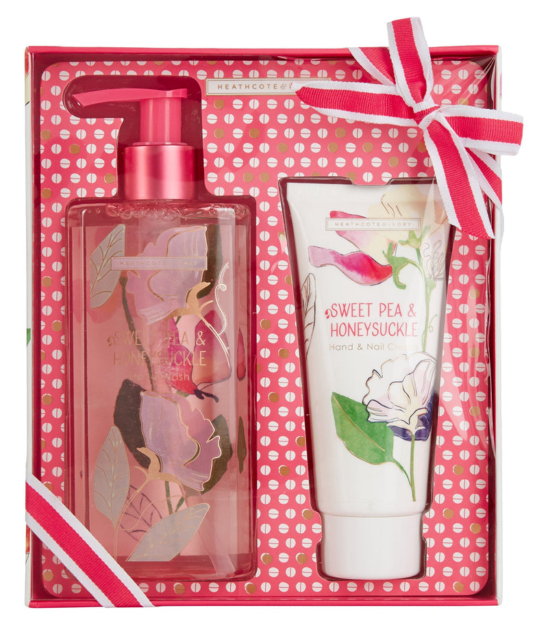 Heathcote & Ivory Sweet Pea and Honeysuckle Hand Wash and Hand Cream Set - NewNest Australia