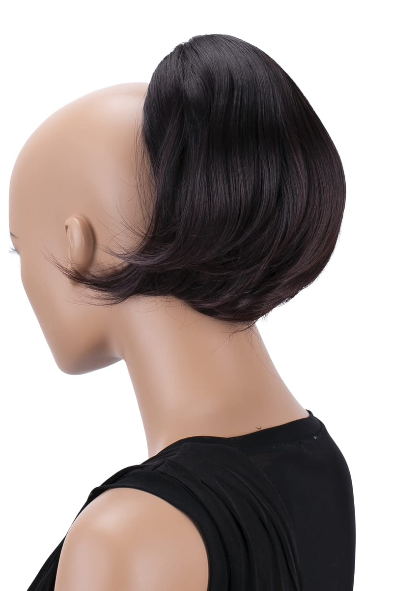 PRETTYSHOP Bun Hairpiece Ponytail With Butterfly Clip Hair Bun Bridal Hairstyle Hepburn Bun Scrunchie Straight Dark Brown Mix H414 dark brown mix #1T33B H414 - NewNest Australia