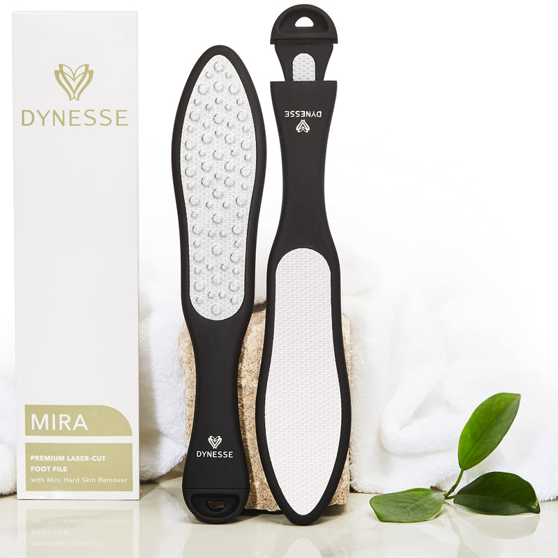 DYNESSE Pedicure Foot File. Professional 3-in-1 Callus Remover with Mini-File. No Risk of Injury. Laser-Cut Stainless Steel Scrubber. Multi-Usage Black - NewNest Australia