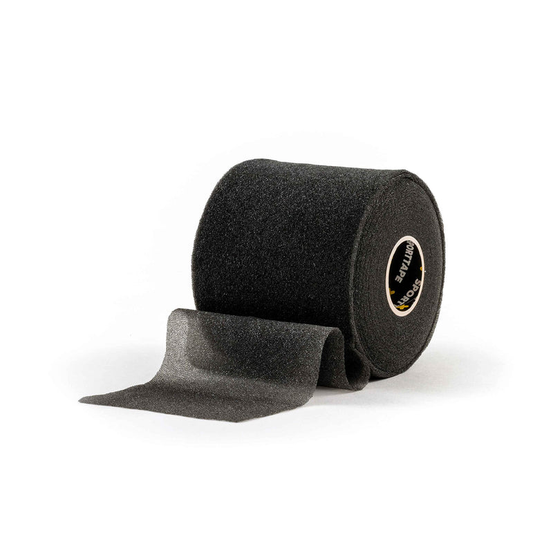 SPORTTAPE Soft Foam Underwrap - Black - 7cm x 27m | Pre Wrap Sports Tape - Thin, Non-Adhesive, Hypoallergenic, Protective Foam Wrap | Football Hair Band & Shin Guard Tape - Single Roll 1 Count (Pack of 1) - NewNest Australia