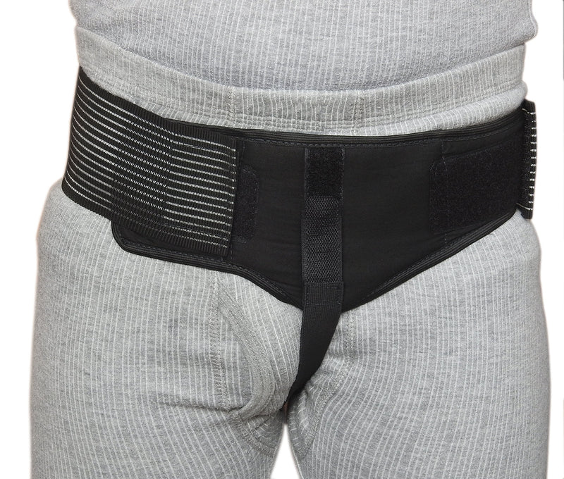 Wonder Care - Black Inguinal Hernia Support Truss for Single Inguinal or Sports Hernia with one Removable Compression Pads & Adjustable Groin Straps Surgery & Injury Recover (Left XL-40-45 inches) XL(40"-45") Single-left - NewNest Australia