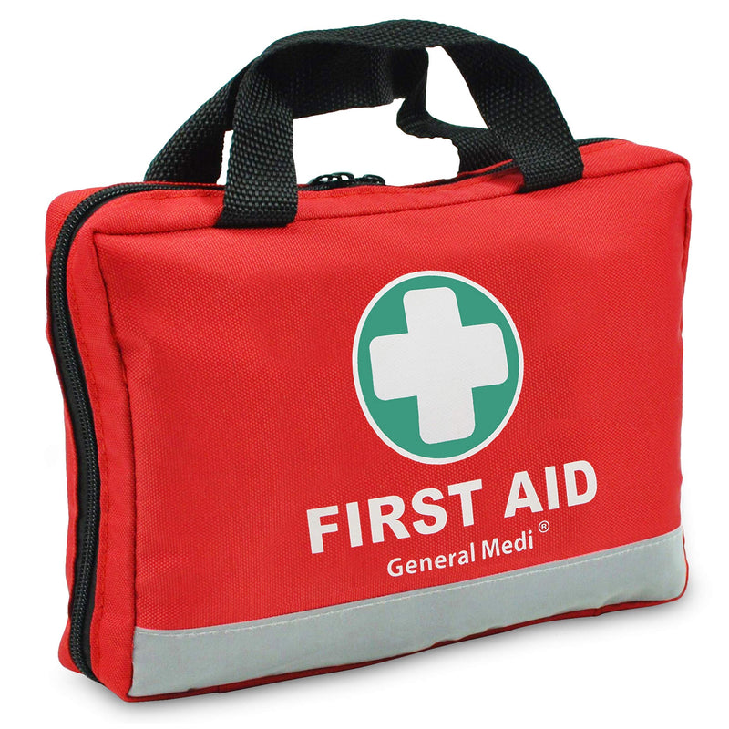 First Aid Kit -309 Pieces- Reflective Bag Design - Including Eyewash, Bandages, Moleskin Pad and Emergency Blanket for Travel, Home, Office, Car, Camping, Workplace Red Kit 2 - NewNest Australia