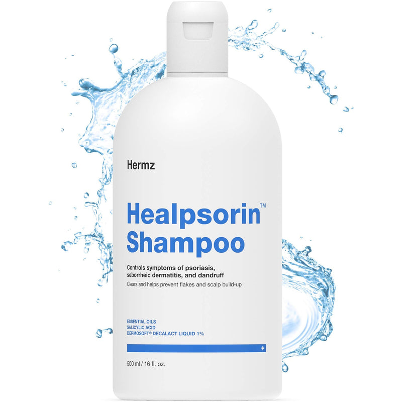 Therapeutic Psoriasis Shampoo (500ml) Salicylic Acid & Dermosoft® 1% - Treatment for Dry, Itchy & Flaky Scalp - Severe Dandruff, Dermatitis - Healpsorin - NewNest Australia