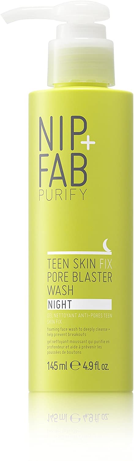 Nip + Fab Teen Skin Fix Pore Blaster Night Face Wash with Salicylic Acid, Wasabi Extract, and Tea Tree Oil Cleansing Purifying Facial Cleanser for Breakouts Acne Prevention and Refining Pores,144.91ml - NewNest Australia
