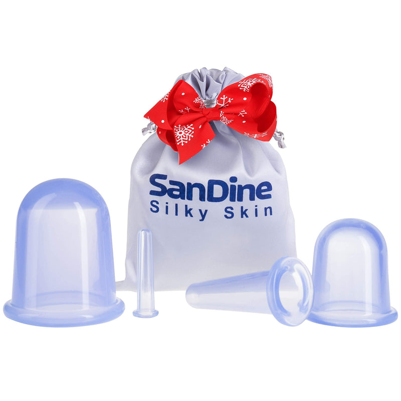 Cupping Therapy Set for Face - Double Chin Reducer - Face Cupping Set - Ideal to Cup Your Cheeks, Chin and Lips - Facial Cupping Sets - Anti Cellulite Silicone Cups Kit - by Sandine (Blue) Blue - NewNest Australia