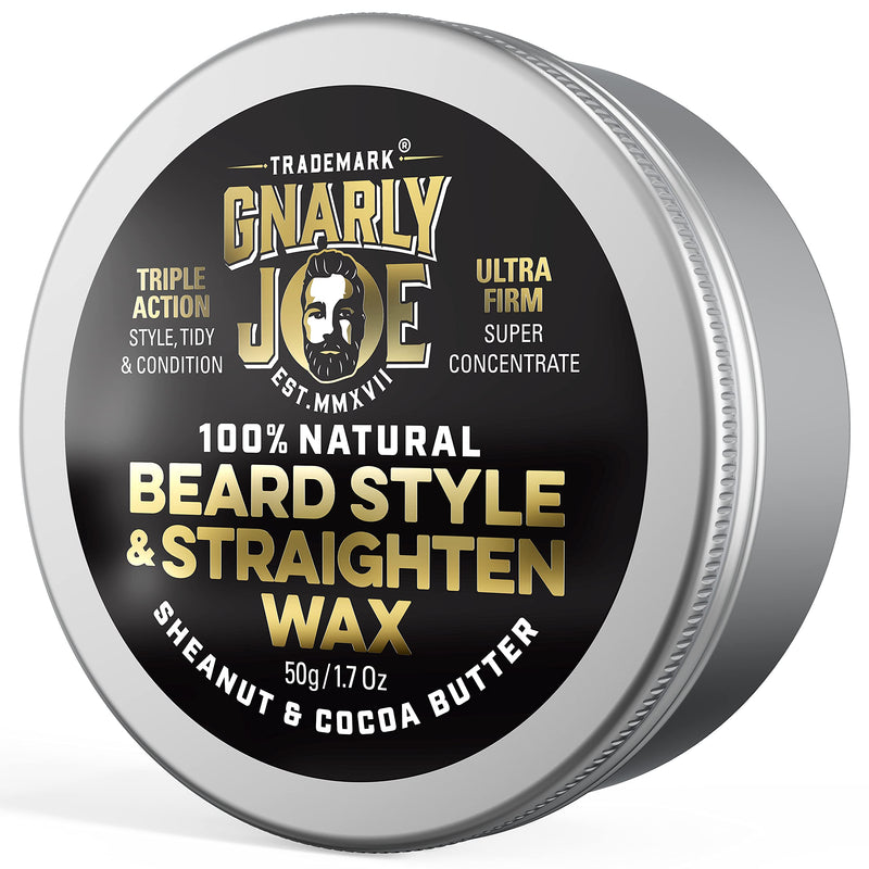Gnarly Joe Beard Styling and Straightening Wax for Men, Unscented. 100% Natural Ingredients. Sheanut Butter, Cocoa Butter, Sweet Almond Oil. Ultra-Firm, 50 g - NewNest Australia