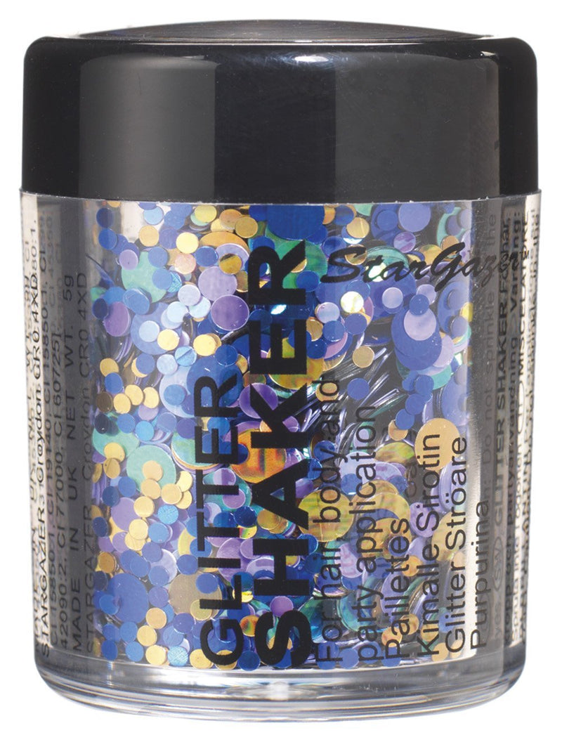 Stargazer Confetti Glitter, Aqua. Cosmetic glitter for use on the eyes, lips, face, body, hair and nails. - NewNest Australia