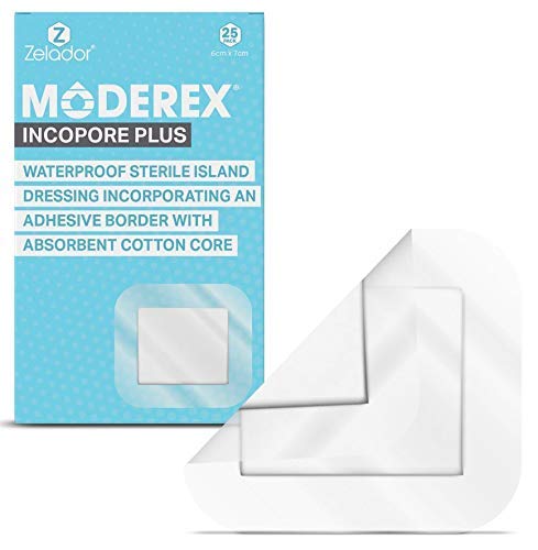 Sterile Self Adhesive Waterproof Island Dressing Latex Free with Transparent Border and 100% Cotton Absorbent pad x 25 (6cm x 7cm x 25) 6cm x 7cm x 25 - NewNest Australia
