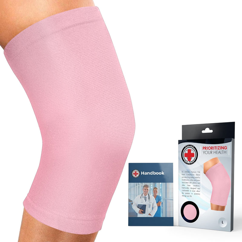 Doctor Developed Ladies Pink Thin Knee Brace /Knee Compression Sleeve /Knee Support for Women or Men and Doctor Written Handbook - GUARANTEED relief for Joint disease, Tendonitis, Injury support - NewNest Australia