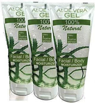 100% Natural Aloe Vera Gel - tube (3 x 200 ml) - Face Hair Body - After Sun - After Waxing - Healing Eczema Sun Burn Razor Bumps - Prevents Stretch Marks - Anti Scars by bleumarine Bretania - NewNest Australia