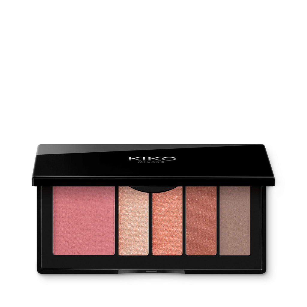 KIKO Milano Smart Eyes And Cheeks Palette 03 | Eyes and cheeks palette with 1 blush and 4 eyeshadows 03 Coral Profusion - NewNest Australia