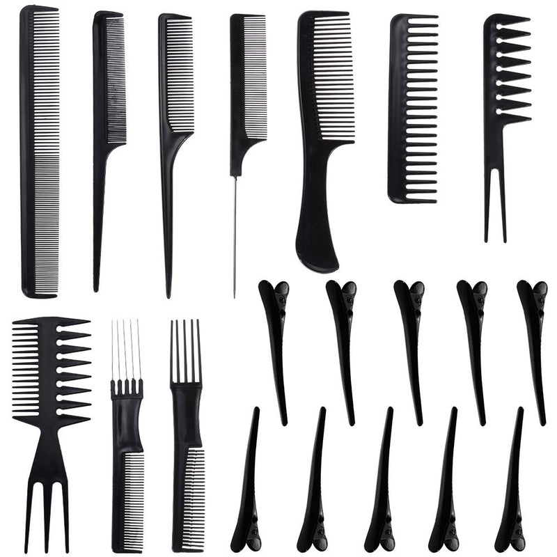 Faburo 20 PCS Hair Stylists Professional Styling Professional Hairdressing Comb and Clip Set, Wide Tooth Comb for Long Wet Thick Curly Hair Men Women Salon & Home - NewNest Australia