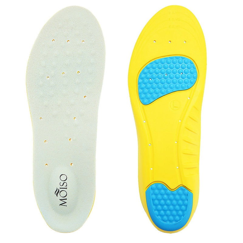 MOISO Memory Foam Orthotic Insoles for Plantar Fasciitis with Arch Support Shock Absorption Metatarsal Pad Stoma Design for Men & Women 8-10.5 UK Women / 7.5-10 UK Men Yellow - NewNest Australia