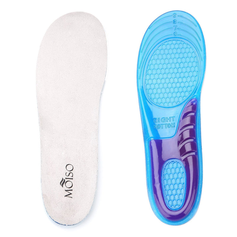 MOISO GEL Sports Work Comfort Trimmable Insoles for Shock Absorption, Inserts for Running Shoes Work Boots Trainers, Relieve Foot Pain for Men & Women 3-5 UK Women Blue - NewNest Australia