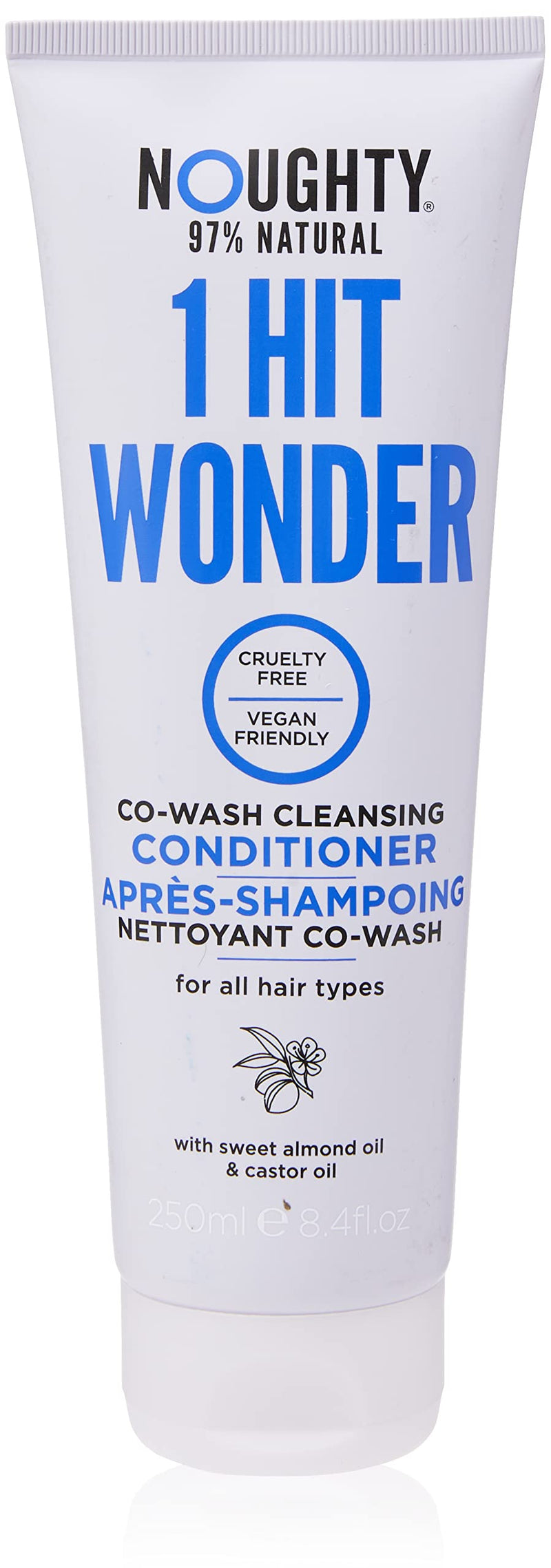 Noughty 1 Hit Wonder Cleansing Conditioner and Co-Wash with Sweet almond oil & castor oil, 97% Natural Sulphate Free Vegan Haircare, Non Foaming 2 in 1 Shampooing Conditioner (250ml) - NewNest Australia
