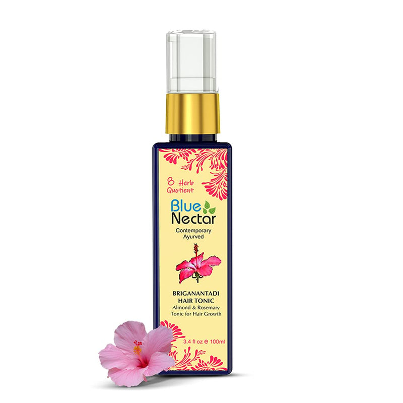 Blue Nectar Ayurvedic Hair Tonic & Spray Serum for Hair Thinning,Hair Styling, Hair Fall & Healthy Scalp with Almond, Rosemary and 8 Ayurvedic Herbs | Best Hair Growth Serum (100 ml,3.4 fl oz) - NewNest Australia