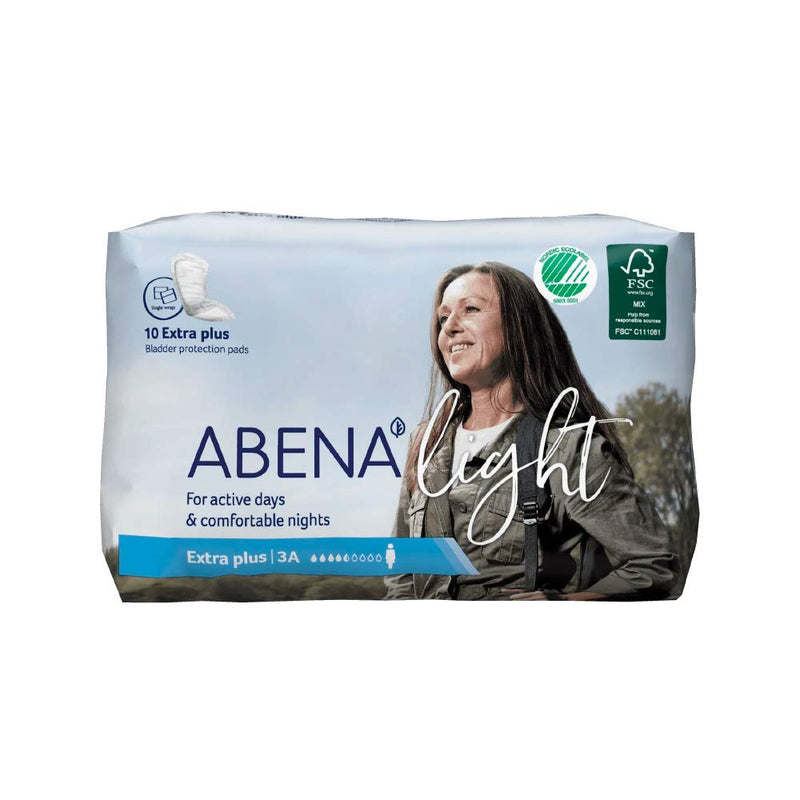 Abena Light Incontinence Pads, Eco-Friendly Women's Incontinence Pads For Adults, Breathable & Comfortable With Fast Absorption & Protection, Incontinence Pads For Women - Extra Plus 3A, 650ml, 10PK - NewNest Australia