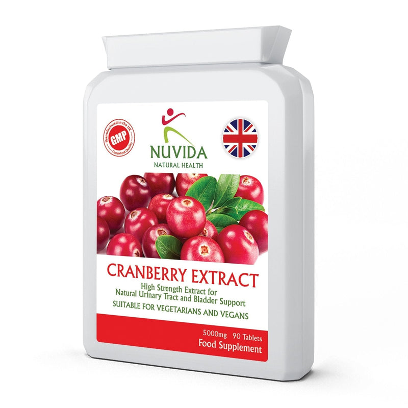 Cranberry Tablets/High Strength Daily Cranberry Supplement / 90 Cranberry Extract Tablets for Urinary infections Support / 5000mg / Vegan and Vegetarian Friendly - NewNest Australia