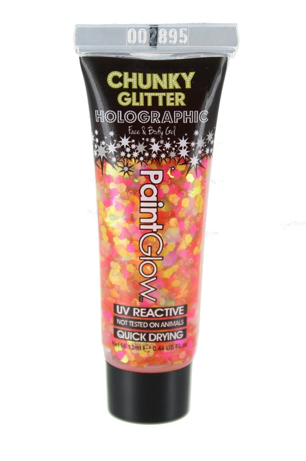 Paintglow Chunky UV Holographic Glitter Face and Body Gels, Rainbow Rave, 13 ml - NewNest Australia