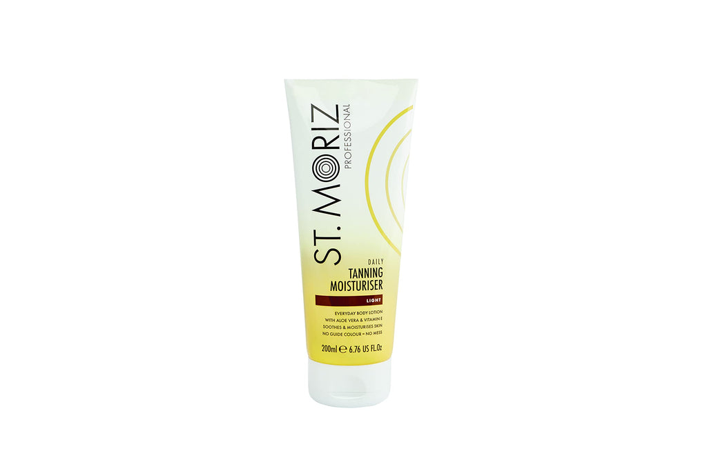 St Moriz Professional Daily Tanning Moisturiser with Aloe Vera, Vitamin E, Gradual Vegan Fake Tan, Light(200ml) - NewNest Australia