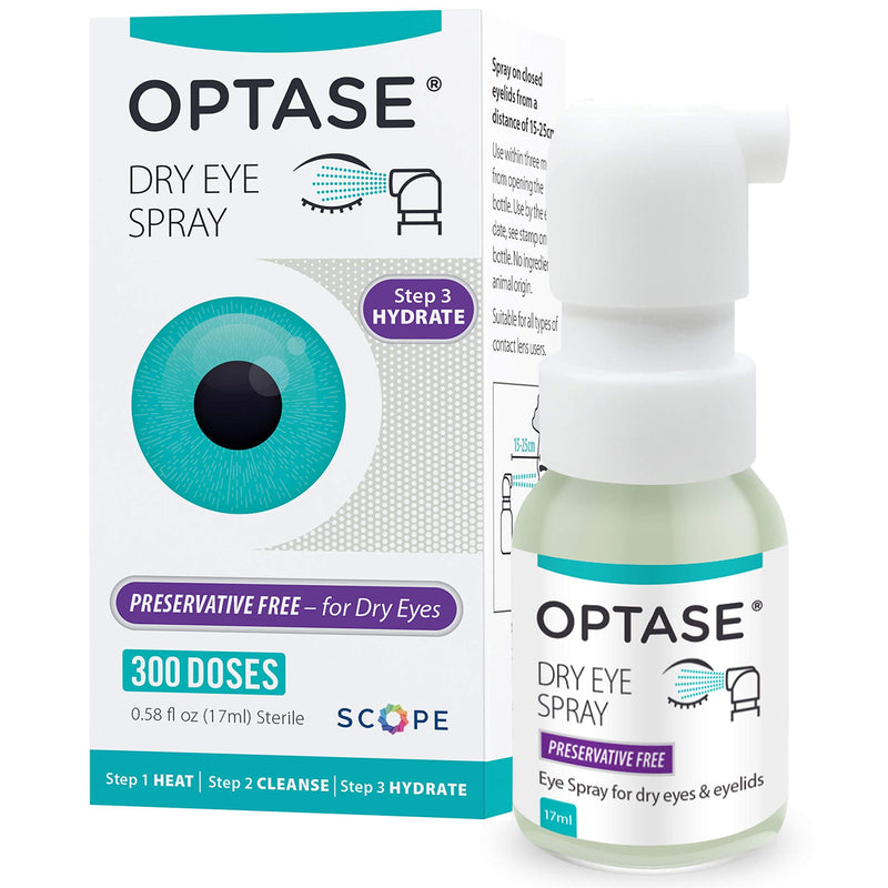 Optase Dry Eye Spray – A Preservative and Phosphate Free Dry Eye Spray for Irritated Eyes and Eyelids - 300 Doses - 17ml - NewNest Australia