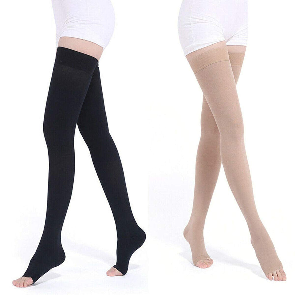 PEDIMEND Thigh High Compression Stockings (1PAIR) - Reduce Varicose Veins - Effective Relief from Tightness & Muscle Soreness - (Thigh High Compression Stocking, Beige) 2 Count (Pack of 1) - NewNest Australia