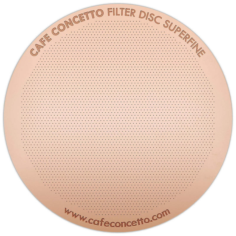 CAFE CONCETTO Filter for use in AeroPress Coffee Makers - Disc Superfine - Reusable - Premium Coated Stainless Steel (Rose Gold, Metal) - Brew Tips Included Rose Gold - NewNest Australia