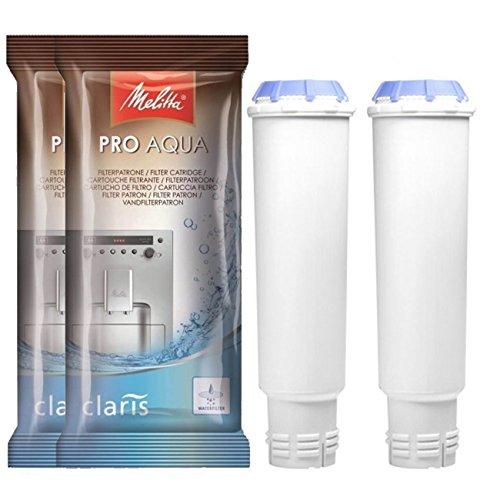 Melitta Caffeo Genuine Coffee Machine Pro Aqua Claris Water Filter Cartridge (Pack of 2) - NewNest Australia