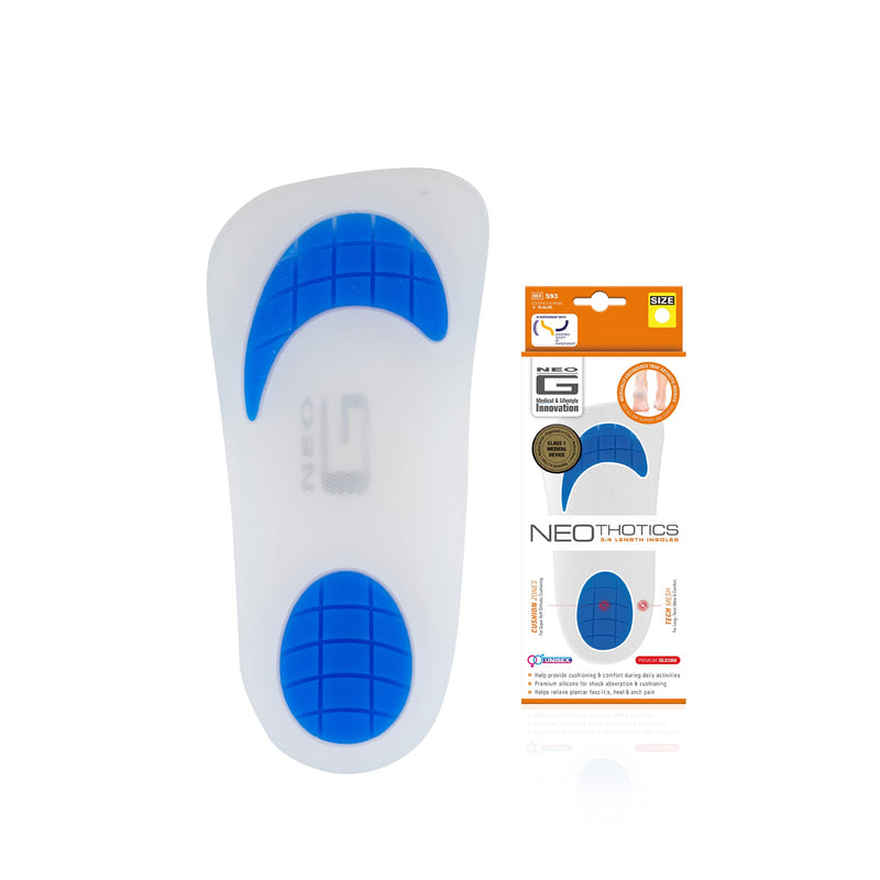 Neo G NeoThotics ¾ Length Insoles for Plantar Fasciitis Support Flat Feet Fallen Arch Support - Shin Splint Insoles – Achilles Tendonitis Insoles - Orthotic Insoles for Arch & Heel Pain Relief - M MEDIUM: 39 - 42 EUR - NewNest Australia