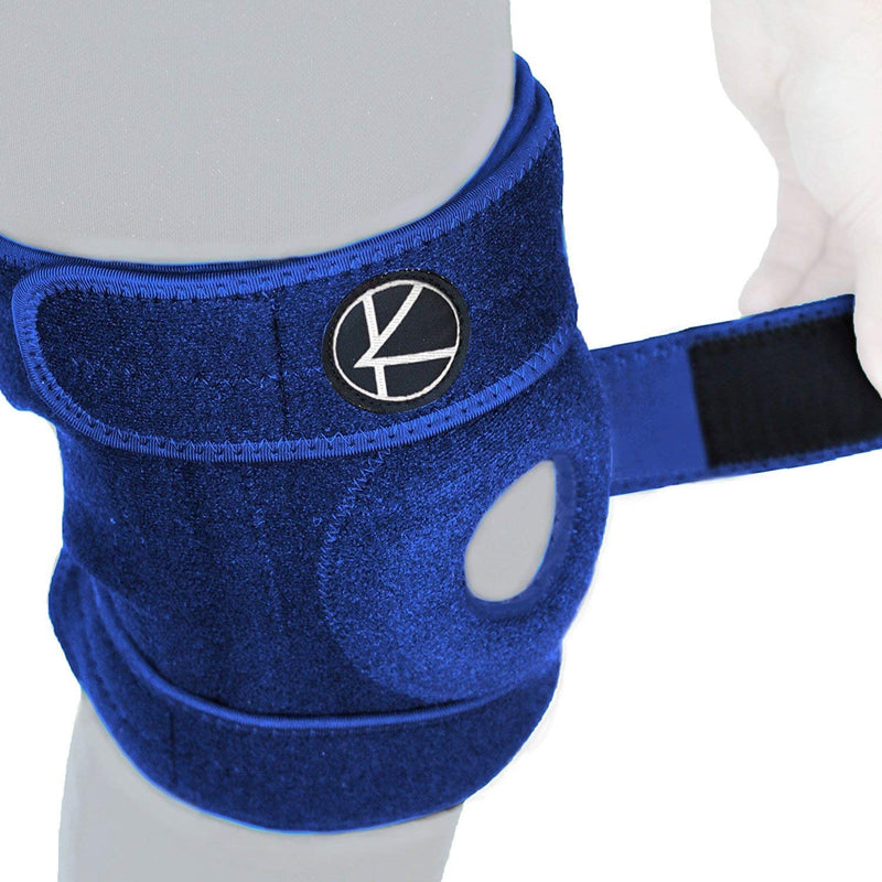 Adjustable Knee Brace Support - Plus Size Knee Brace for ACL, MCL, LCL, Sports, Meniscus Tear. Open Patella Knee Brace for Arthritis Pain and Support for Women, Men (Size 2 Blue) Size 2 (Pack of 1) - NewNest Australia