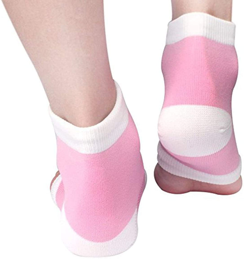 Compression Heel Socks Moisturizing Open Toe Comfy Recovery Socks by PEDIMEND™ (1PAIR - 2PCS) | Cracked Skin | Relieves Plantar Fasciitis/Metatarsal Pain/Heel Spurs - Foot Care (One Size, Pink) One Size - NewNest Australia