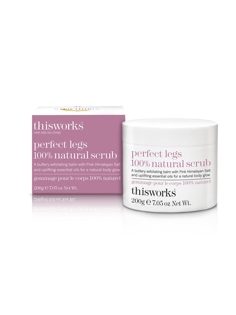 This Works Perfect Legs 100% Natural Scrub: An Exfoliating Pink Himalayan and Sea Salt Body Scrub, Infused with Blackcurrant and Sweet Almond Essential Oils to Soften and Smooth Skin, 200g - NewNest Australia