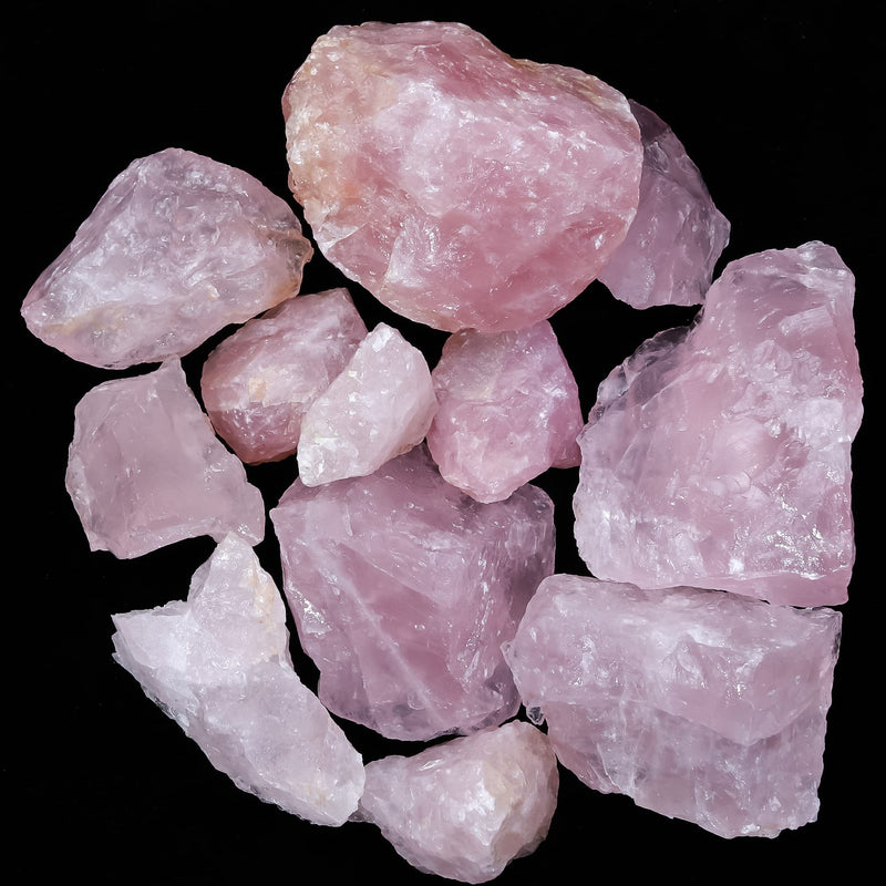 Crocon Rose Quartz Rough Bulk Natural Stone Raw Gemstone Tumbling Cabbing Polishing Gem Mining Chakra Balancing Reiki Healing Good Luck Home Office Decor Weight :-1Lb Approx 1 lb - NewNest Australia