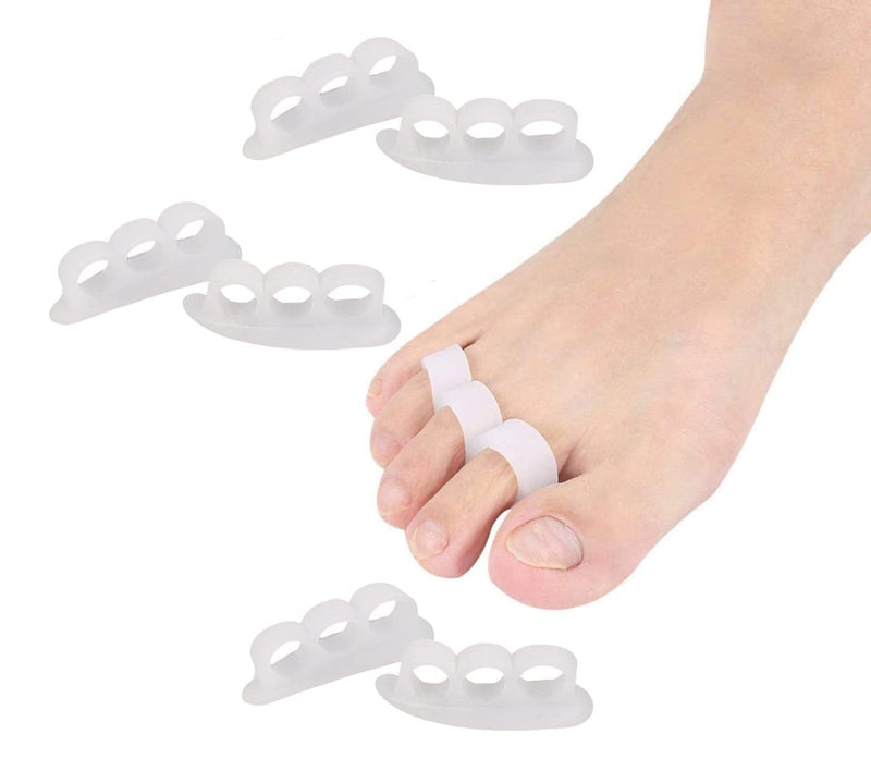 CAREOR 6 Pieces Hammer Toe Cushion - Hammer Toe Gel Pads Corrector & Straightener for Curled, Curved, Claw & Mallet Toe Relief - Right & Left Gel Support Crest Cushion (3 Hole White) - NewNest Australia