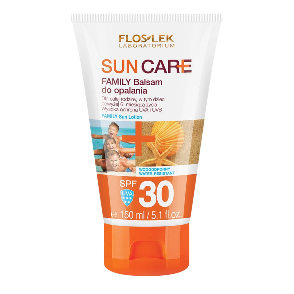 FLOSLEK Face and Body Sun Lotion SPF 30 | 150 ml | Beautiful & Healthy Tan without Burns and Discoloration | Intended for all Family Members, Including Children over 6 Months Old | Manufactured in EU - NewNest Australia